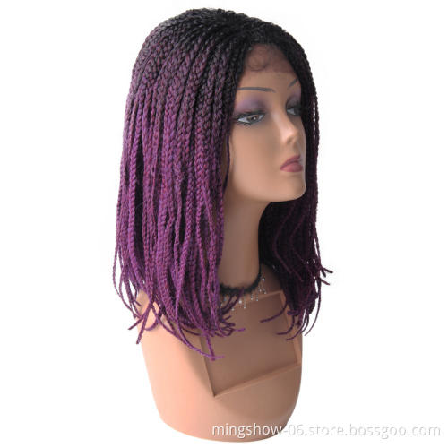 Factory price synthetic purple lace front wig, xuchang synthetic wig vendor